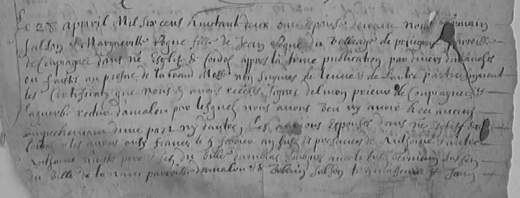 Mariage Salson Germain - Roque Marguerite 28-04-1682 -1.jpg